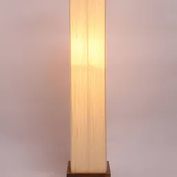 Devansh Off-White & Brown Rectangle FloorLamps-36