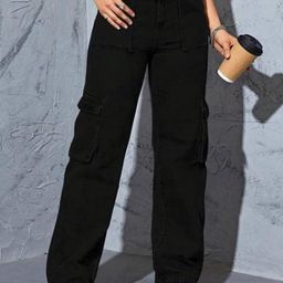 AKACY Women Jean Cargo Styles High-Rise Stretchable Jeans-image-38