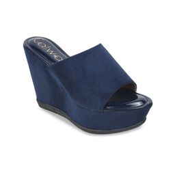 Catwalk Colourblocked Suede Wedge Pumps-image-3