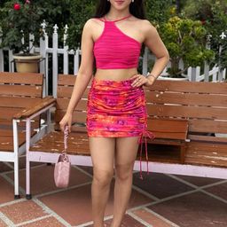 BAESD Printed Tie-dye Mini Skirt-image-16