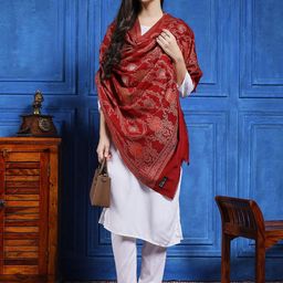 HANDICRAFT PALACE Ethnic Motifs Woven Design Shawl-picture-30