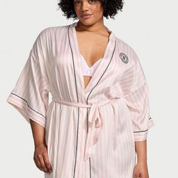 Victoria's Secret Women Striped Short Piped Robe-image-59