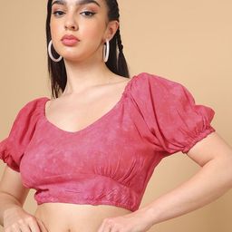 SAKURA Print Puff Sleeve Liva Crop Top-picture-32