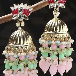 OOMPH Dome Shaped Jhumkas Earrings-9
