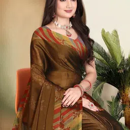 SUPERLAXMI Floral Pure Chiffon Saree image 3