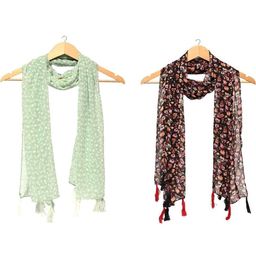 StoleVilla Multicoloured Floral Chiffon Stoles-image-94