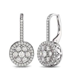 LeCalla 925 Sterling Silver Plated Cubic Zirconia Studded Circular Shaped Drop Earrings-11