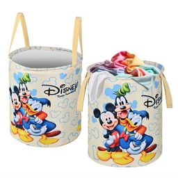 Kuber Industries Cream & Blue 2 Pieces Printed Foldable Laundry Bags 45 L Each-0