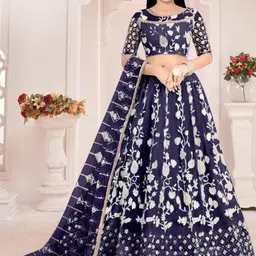 F Plus Fashion Girls Red Net Semi-Stitched Lehenga Choli-picture-30