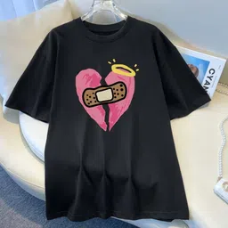 Outzidr Women Round Neck Graphic Print Tshirt-image-85