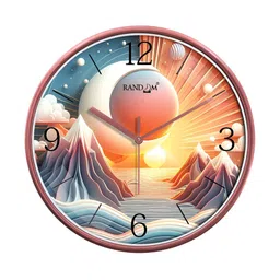 RANDOM Blue & Yellow Printed Contemporary Wall Clock-image-92