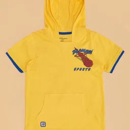 Pantaloons Junior Boys Graphic Printed Hood Cotton T-shirt-image-94