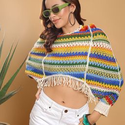 Kotty Women Self Design Crochet Crop Top-picture-38