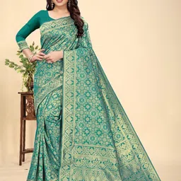 MORDEN MUSE Woven Design Zari Banarasi Saree-picture-32