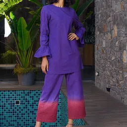 Dorabi Zarina Round Neck Pure Cotton Tunic & Trousers-picture-3