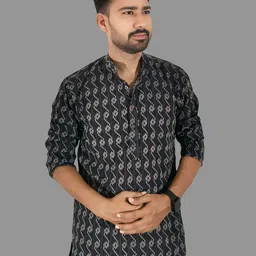LADSLOOM Men Ethnic Motifs Printed Thread Work Kurta-36