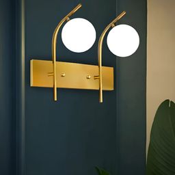 KINIS Gold-Toned & White Metal Spherical Shaped Wall Lamp-image-11