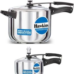 Stainless Steel Induction Bottom Pressure Cooker combi of 5L & 2L 5 L, 2 L Induction Bottom Pressure Cooker-3
