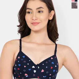 Lady Lyka Floral Printed Cotton Bra Medium Coverage Lightly Padded-image-87