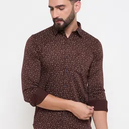 Duke Men Slim Fit Floral Opaque Printed Casual Shirt-image-3