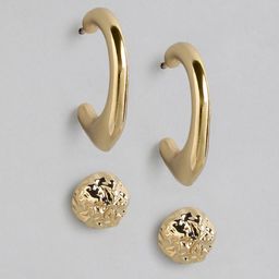 Forever New Gold-Plated Contemporary Half Hoop Earrings-1