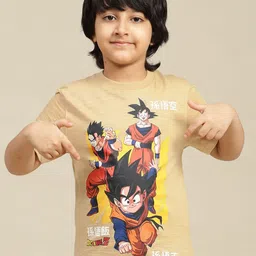 Kids Ville Boys Dragon Ball Z Printed Pure Cotton Tshirts-image-38