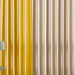 BELLA TRUE Yellow & Cream-Coloured 2 Pieces Black Out Window Curtains-image-91