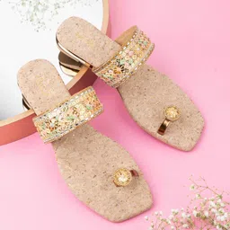 Inc 5 Women Embellished Ethnic One Toe Flats-picture-48