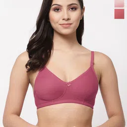 College Girl Bra Women Pack of 3Full Coverage Seamless Non Padded T Shirt Bra-image-36