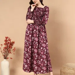 STARWORD Women Floral print Fit & Flare Midi Dress-image-53
