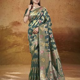Vintro Woven Design Zari Banarasi Saree-image-99