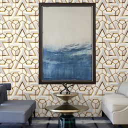 INDIAN ROYALS Brown & Yellow Abstract Printed Self-Adhesive & Durable Wall Sticker-6
