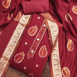 Lilots Art Silk Unstitched Dress Material-image-75