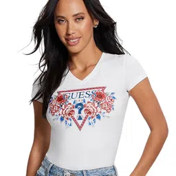 GUESS Women V-Neck T-shirt-image-27