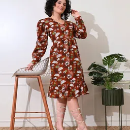 DECKEDUP Floral Print Dress image 2