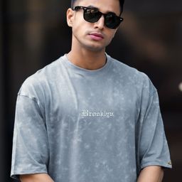 Maniac Men Abstract Printed Round Neck Cotton Oversized T-shirt-image-116