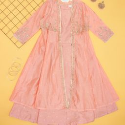 AKKRITI BY PANTALOONS Girls Top with Skirt and shrug Clothing Set-image-80
