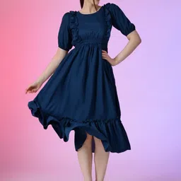 Raiyani Enterprise Crepe Fit & Flare Dress-picture-4