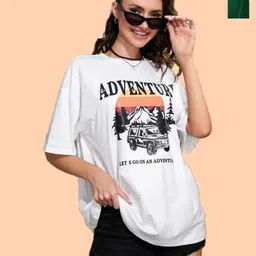 Christy World Women Pack of 2 Typography Printed Oversized Cotton T-shirt-image-35