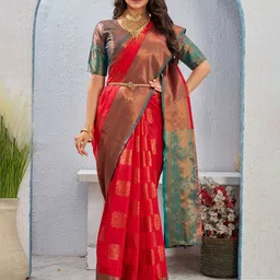Tankori Ethnic Motifs Woven Design Zari Mysore Silk Saree-picture-53