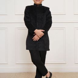 Vastramay Boys Slim Fit Embroidered Sherwani Set-43