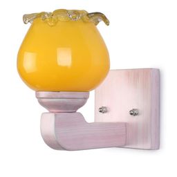 Somil Premium Designer Glass Wall / Night Lamp Elegant & Stylish Dcor Accent for Modern Interiors, Color- Yellow, Size:- 21 X 26 X 19 CM-picture-2