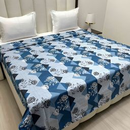 Pure Decor Blue & White Printed Pure Cotton King Duvet Cover-picture-45