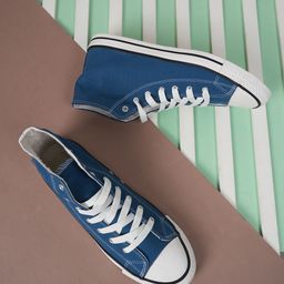 The Roadster Lifestyle Co Canvas Lace-up Casual High Top Sneakers-image-51