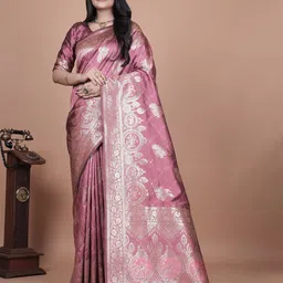 HERE&NOW Ethnic Motifs Woven Design Banarasi Saree-picture-13