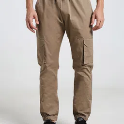 VOGAAN Men Relaxed Loose Fit Cargos Trousers-image-16