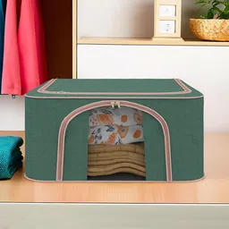 Kuber Industries Green & Pink Set of 1 Reusable Drawer Organiser With Handles-7