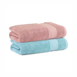 Himeya Pink & Blue 2 Bamboo 600 GSM Bath Towel-11
