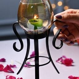 MARKET99 Black & Transparent Candle Holder-image-50