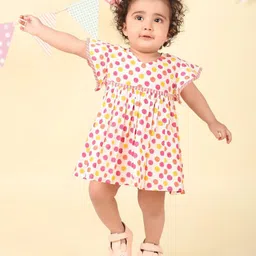 Fabindia Polka Dot Print A-Line Dress-20
